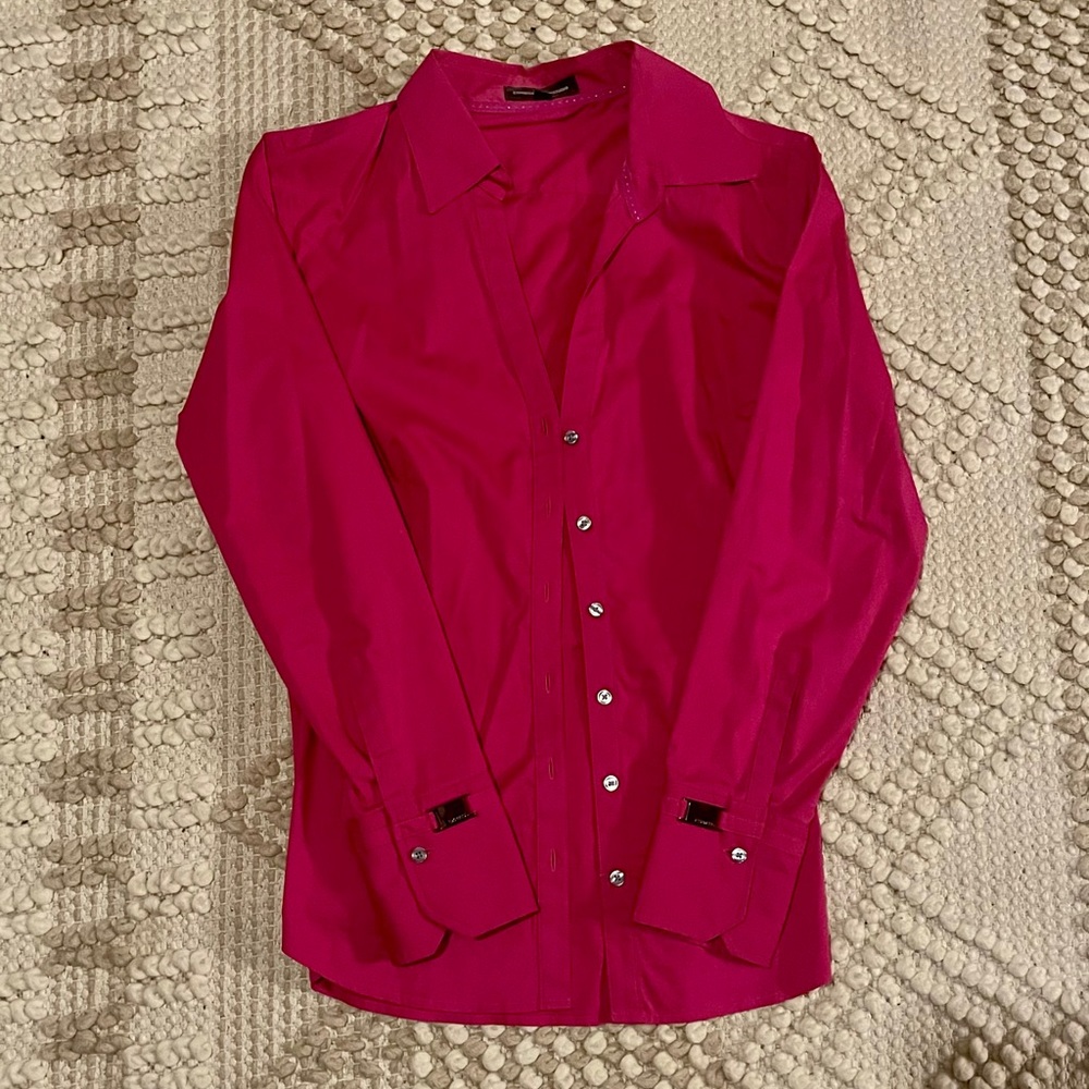 Express women’s pink button up dress shirt